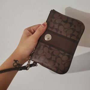 Coach Brown Wristlet